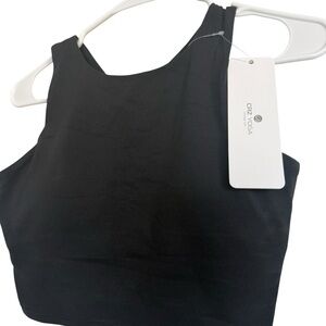 NWT- CRZ YOGA Black Crop Top Size S
